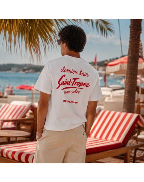 T-shirt Dernier Bain in cotone bianco