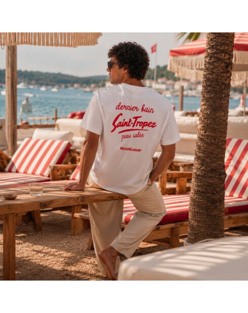 T-shirt Dernier Bain in cotone bianco