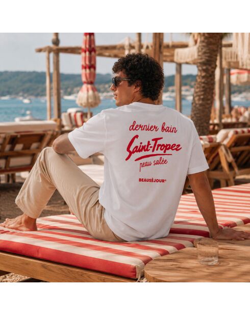 T-shirt Dernier Bain in cotone bianco