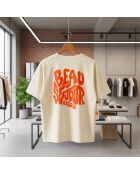 Boxy Madrid T-shirt van crèmekleurig katoen