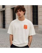 Boxy Madrid T-shirt van crèmekleurig katoen