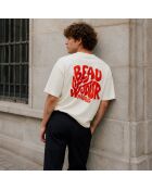 Boxy Madrid T-shirt van crèmekleurig katoen