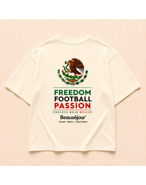 Cremefarbenes T-Shirt aus Baumwolle Mexiko