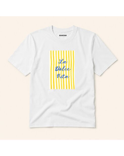 Weißes Baumwoll-T-Shirt La Dolce