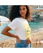 Weißes Baumwoll-T-Shirt La Dolce
