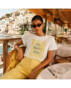Weißes Baumwoll-T-Shirt La Dolce