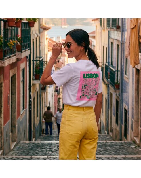 Weißes Baumwoll-T-Shirt Lisbon