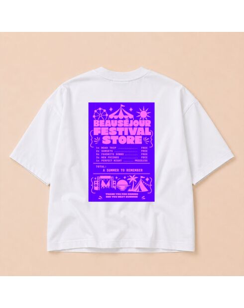 T-shirt van wit katoen Boxy Receipt