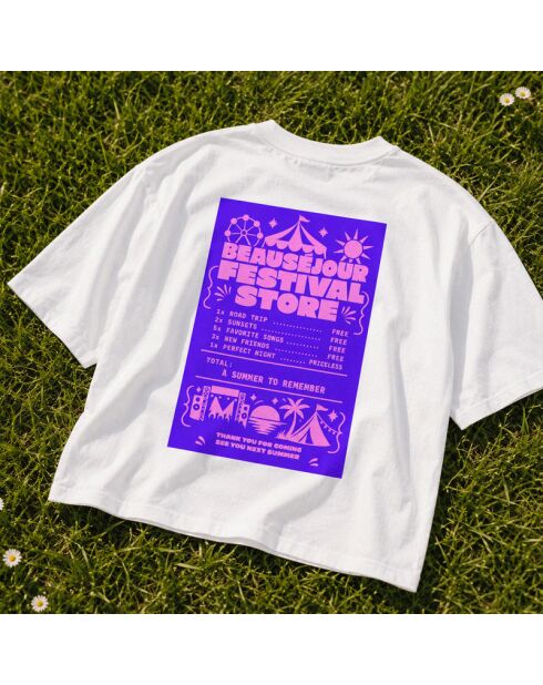 T-shirt van wit katoen Boxy Receipt
