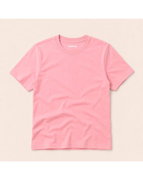 Rosafarbenes Baumwoll-T-Shirt Eiffelturm