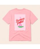 Rosafarbenes Baumwoll-T-Shirt Eiffelturm
