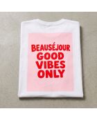 T-shirt van alleen wit katoen van Good Vibes
