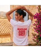 T-shirt van alleen wit katoen van Good Vibes