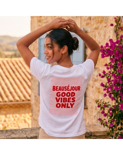 Good Vibes Only weißes Baumwoll-T-Shirt