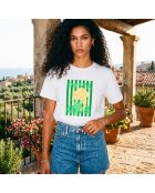 T-shirt bianca Pasta Club in cotone