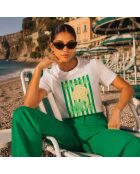 T-shirt bianca Pasta Club in cotone