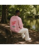 Sweatshirt en coton Tour Eiffel rose