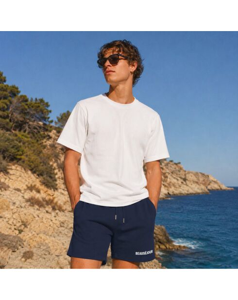 Shorts in cotone blu marino