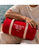 Gym Bag en coton pour femme rouge - 45x25x25 cm