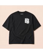 Boxy Paris schwarzes Baumwoll-T-Shirt