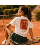T-shirt da tennis da donna in cotone bianco