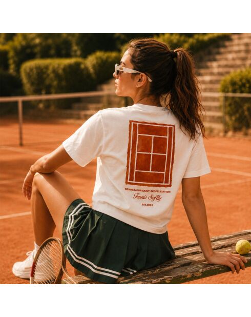 T-shirt da tennis da donna in cotone bianco