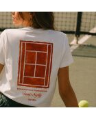 T-shirt da tennis da donna in cotone bianco