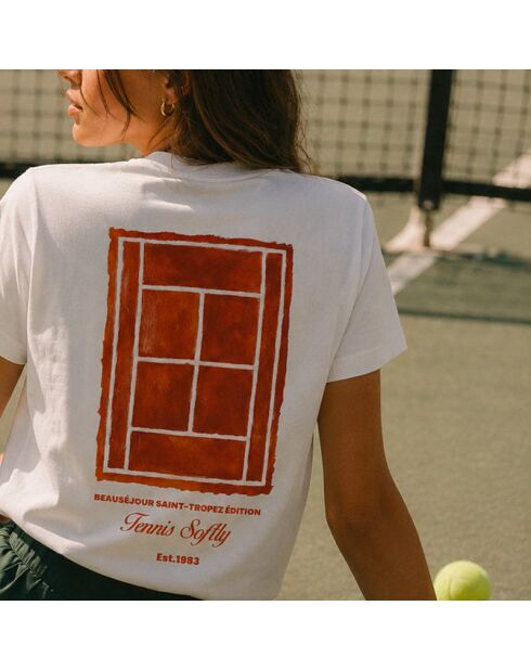 T-shirt da tennis da donna in cotone bianco
