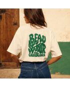 Cremefarbenes Baumwoll-T-Shirt Boxy Casablanca