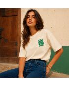 Cremefarbenes Baumwoll-T-Shirt Boxy Casablanca
