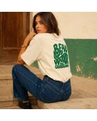 Cremefarbenes Baumwoll-T-Shirt Boxy Casablanca