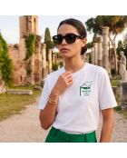 T-shirt Wine In Roma in cotone bianco