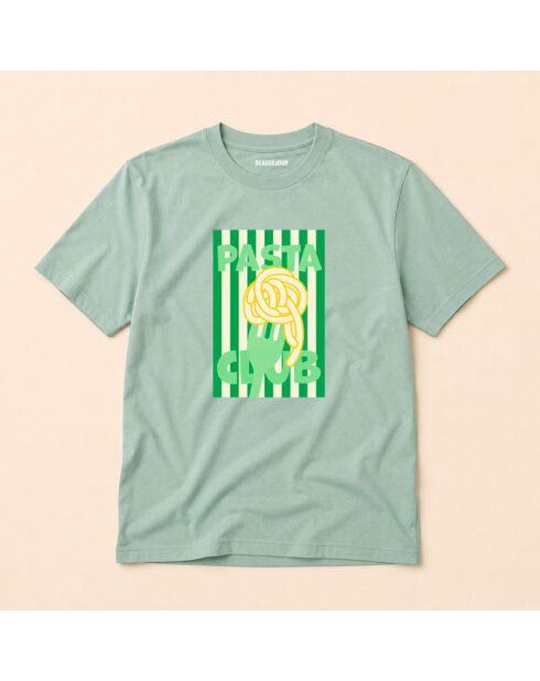 T-shirt Pasta club aloe in cotone