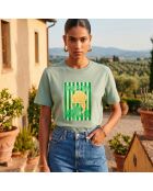 T-shirt Pasta club aloe in cotone