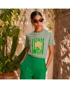 T-shirt Pasta club aloe in cotone