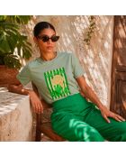 T-shirt Pasta club aloe in cotone