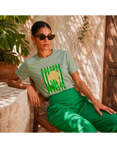 T-shirt Pasta club aloe in cotone