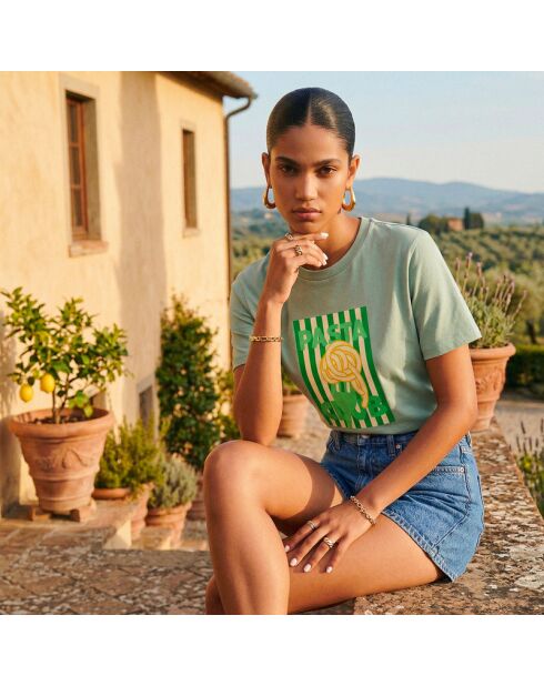 T-shirt Pasta club aloe in cotone