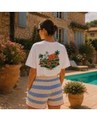 Weißes Baumwoll-T-Shirt Boxy Hotel