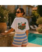 Weißes Baumwoll-T-Shirt Boxy Hotel