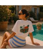 Weißes Baumwoll-T-Shirt Boxy Hotel