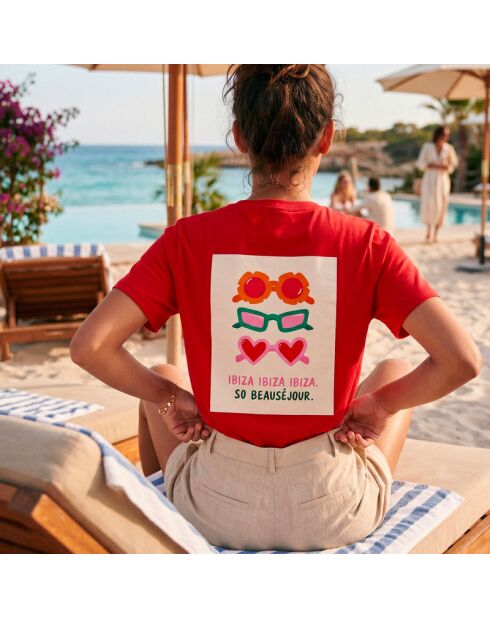 Ibiza So rotes Baumwoll-T-Shirt