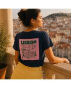 Marineblauw T-shirt van katoen in marineblauw Lissabon