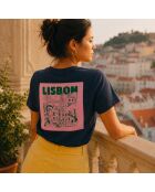 Marineblauw T-shirt van katoen in marineblauw Lissabon