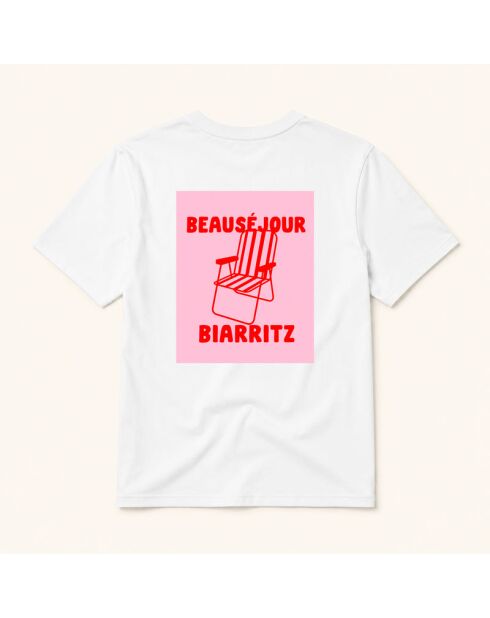 Weißes Biarritz-Baumwoll-T-Shirt