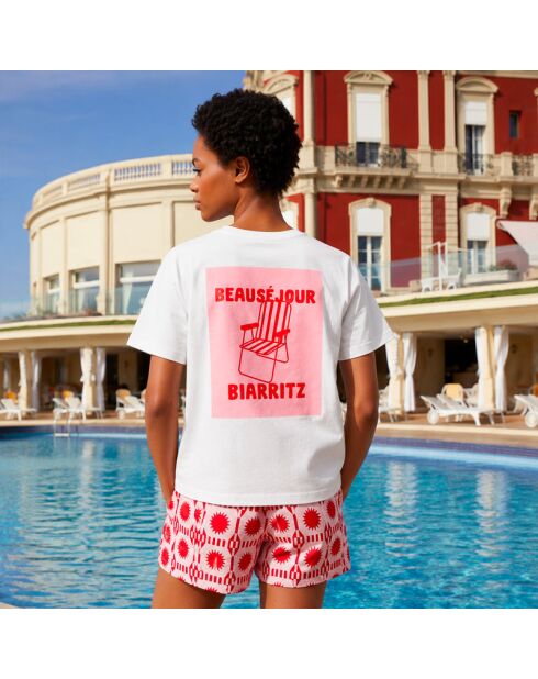 Weißes Biarritz-Baumwoll-T-Shirt