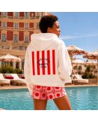 Hoodie en coton Biarritz Club blanc