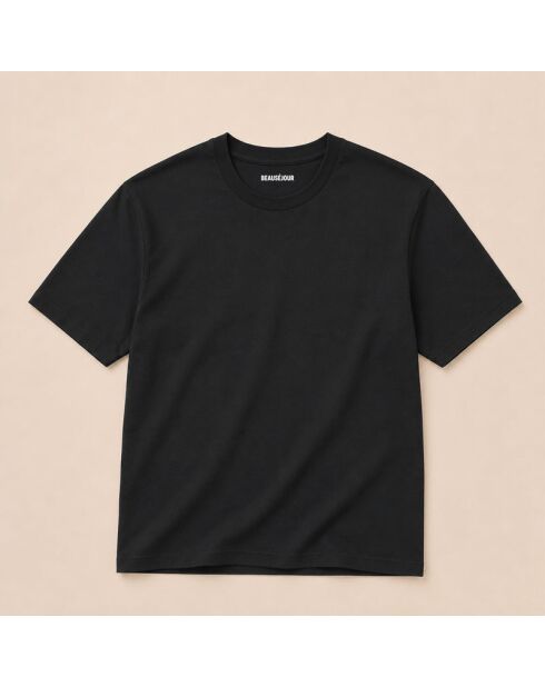 Schwarzes Eiffelturm-Baumwoll-T-Shirt