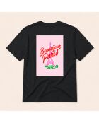 Schwarzes Eiffelturm-Baumwoll-T-Shirt