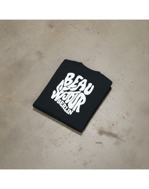 Boxy Berlin schwarzes Baumwoll-T-Shirt